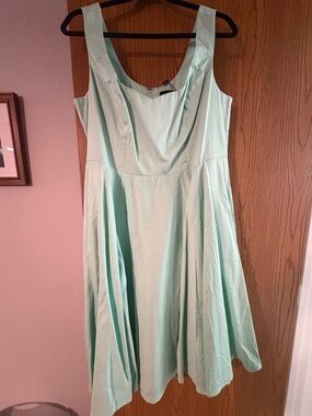 Hell Bunny Mint Green Sleeveless Fit-and-Flare Dress
